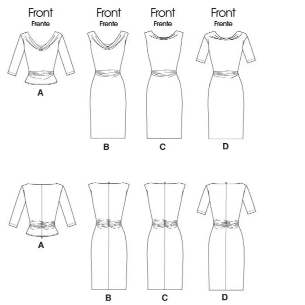McCall's Sewing Pattern 6282 Misses Dress Lined Top Size 16-22‎